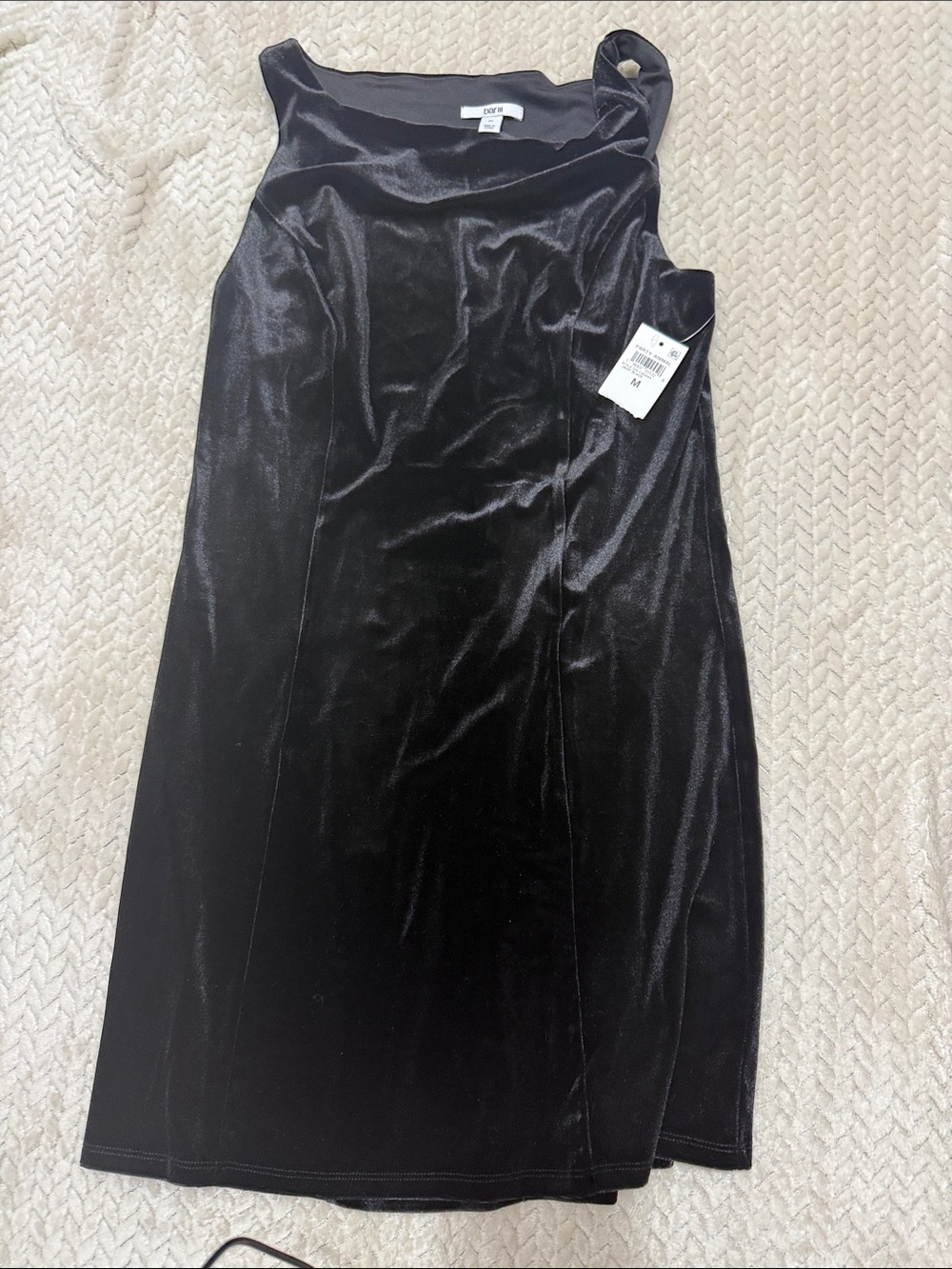 Bar III Black Velvet Midi Dress